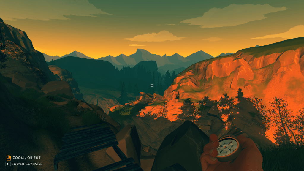 Enjoy scenic views in Firewatch